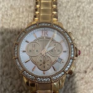 JUDITH RIPKA Gold Stainless Steel Chronograph Watch